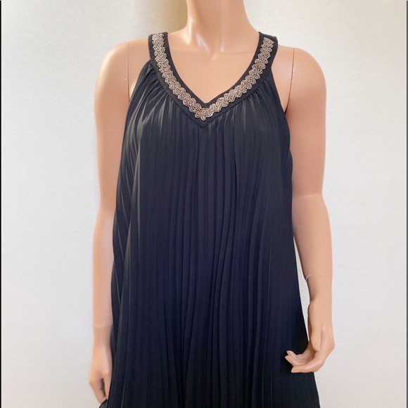 ALFANI COCKTAIL RUFFLE PLEATED FORMAL BLACK DRESS - Picture 3 of 8